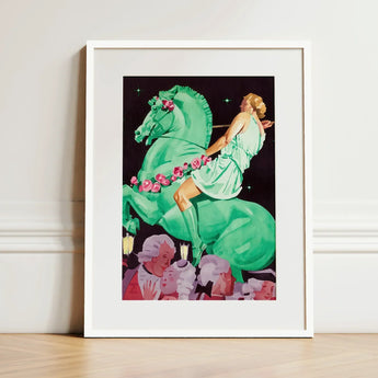 Night of the Amazons - Ludwig Hohlwein Art Print / Canvas Framed Woman Light Green Dress Vibrant Hohlwein’s, Munich Englischer Garten,