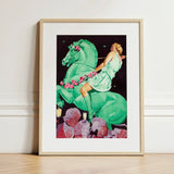 Night of the Amazons - Ludwig Hohlwein Art Print / Canvas Framed Woman Light Green Dress Vibrant Hohlwein’s, Munich Englischer Garten,
