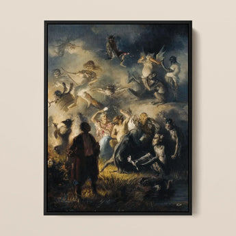 Night on Bald Mountain - Stampa artistica di Illarion Pryanishnikov / Tela, 12x16’’ / 31x41cm / Cornice nera, Poster Stampe & Visual Artwork, Toby