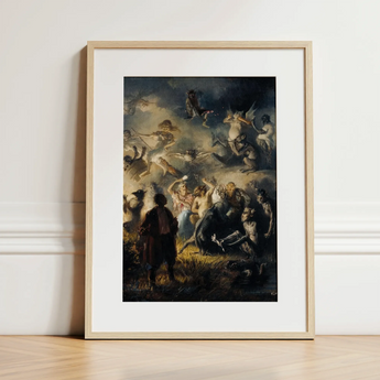 Night on Bald Mountain - Illarion Pryanishnikov Art Print / Canvas, 12x16’’ / 31x41cm / Natural Frame / Matboard, Posters Prints & Visual