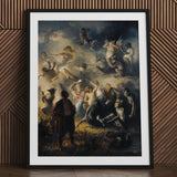 Night on Bald Mountain - Illarion Pryanishnikov Art Print / Canvas Framed Painting Chaotic Fantastical Scene Figures Demons Central, Violet