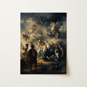 Night on Bald Mountain - Illarion Pryanishnikov Art Print / Canvas Framed Painting Dramatic Darkly Lit Scene Mythological Figures Illarion