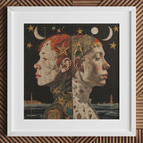 Nightingales - Tirage d’art de jumelles lesbiennes / Toile, 12x12’’ / 31x31cm / Cadre blanc / Passe-partout, Affiches, impressions & art visuel, Toby Leon