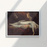 Framed Classical Painting Dramatic Scene Dark Moody Tones Johann Heinrich Fussli, Blind Ecstasy, Scarlet Fold