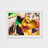 No Dumbo - Golden Elephant Carnival Ride Art Print / Canvas Giclée, Vibrant Carousel, Fair Trade Practices Prints