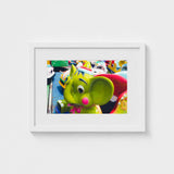 No Dumbo - Green Elephant Amusement Park Art Print / Canvas Giclée, Living Space, Waking Dream Prints