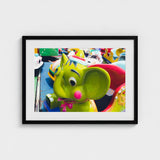 No Dumbo - Green Elephant Amusement Park Art Print / Canvas Giclée, Living Space, Waking Dream Prints