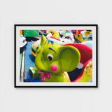 No Dumbo - Green Elephant Amusement Park Art Print / Canvas Giclée, Living Space, Waking Dream Prints