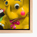 Bright Yellow Plush Elephant Pink Cheeks Bow Neck Dumbo Three Giclée, Print, Waking Dream