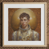 Noah - Knappe homoseksuele astronaut kunstprint / Canvas, 12x12’’ / 31x31cm / Natuurlijk frame / Passe-partout, Posters, prints & beeldende kunst, Toby Leon