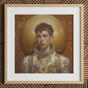 Noah - Knappe homoseksuele astronaut kunstprint / Canvas, 12x12’’ / 31x31cm / Natuurlijk frame / Passe-partout, Posters, prints & beeldende kunst, Toby Leon