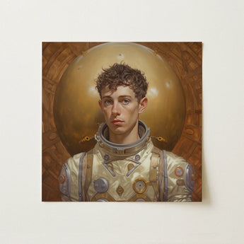 Noah - Handsome Gay Astronaut Art Print / Canvas, 12x12’’ / 31x31cm / Unframed / no Border, Posters Prints & Visual Artwork, Toby Leon