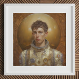 Noah - Handsome Gay Astronaut Art Print / Canvas Gold Suit Painting Aesthetic, Gayest Prints