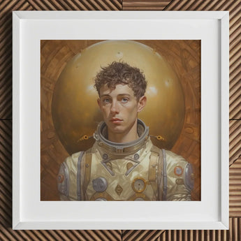 Noah - Handsome Gay Astronaut Art Print / Canvas Gold Suit Painting Aesthetic, Gayest Prints