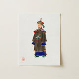 Nobleman - Qing Dynasty Art Print / Canvas Traditional Chinese Official Portrait Printed White Card Intricate Ming Officialdom, Manchu,