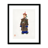 Nobleman - Qing Dynasty Art Print, Traditional Chinese Painting Nobleman Brown Robe Blue Trim