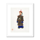 Nobleman - Qing Dynasty Art Print, Traditional Chinese Painting Nobleman Ornate Brown Blue Robes
