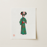 Noblewoman - Manchu Fashion Art Print / Canvas, 11x14’’ / 28x36cm / Unframed / no Border, Posters Prints & Visual Artwork, Toby Leon