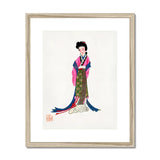 Noblewoman - Manchu Fashion Art Print, Traditional Chinese Artwork Woman Colorful Hanfu Dress Robes