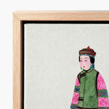Framed Canvas Artwork Stylized Illustration East Asian Woman Qing Dynasty Winter Fashion, Manchu, Art