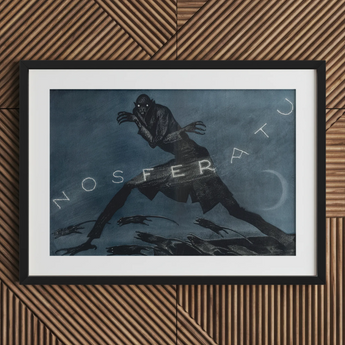 Nosferatu - Tirage d’art de l’affiche du film par Albin Grau / Toile, 30x20’’ / 76x51cm / Cadre noir / Passe-partout, Posters Prints & Visual Artwork, Toby