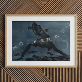 Nosferatu - Tirage d’art de l’affiche du film par Albin Grau / Toile, 30x20’’ / 76x51cm / Cadre naturel / Passe-partout, Posters Prints & Visual Artwork, Toby