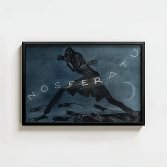 Black-framed Artwork Dark Gothic Scene Nosferatu Rats Crescent Albin Grau, Poster Art