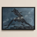 Nosferatu - Albin Grau Film Poster Art Print / Canvas Black-framed Artwork Dark Stylized Figure Moody Blue-gray, Prints