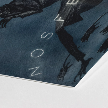 Nosferatu - Albin Grau Film Poster Art Print / Canvas Dark Blue Artwork Black Silhouettes Figures Animals White, Prints