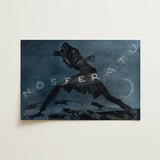 Nosferatu - Albin Grau Film Poster Art Print / Canvas Dark Blue Rectangular Painting Stylized Shadowy Figure Eyes, Prints