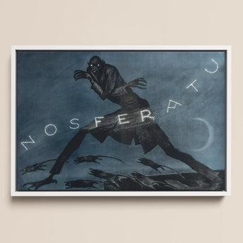 Nosferatu - Albin Grau Film Poster Art Print / Canvas Framed Artwork Dark Stylized Figure Moody Blue-gray, Prints