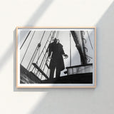 Black-and-white Framed Photograph Classic Horror Movie Character Ship’s Nosferatu Steps, Coat Bristling, Small Buttons