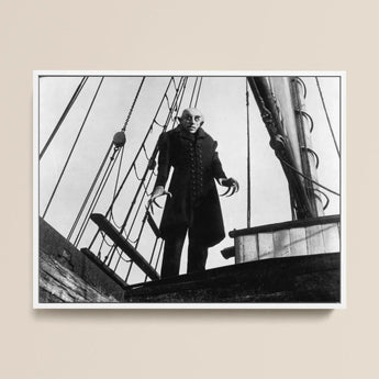 Nosferatu: a Symphony of Horror Art Print / Canvas Black-and-white Framed Poster Classic Film Character Dracula Nosferatu Steps, Coat