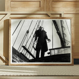 Nosferatu: a Symphony of Horror Art Print / Canvas Black White Framed Poster Man Ship Deck Nosferatu Steps, Coat Bristling, Small Buttons
