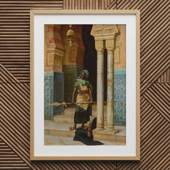 Nubian Guard - Ludwig Deutsch oriëntalistische kunstprint / canvas, 20x30’’ / 51x76cm / Naturel lijst / Passe-partout, posters, prints & visueel