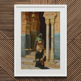 Nubian Guard - Ludwig Deutsch oriëntalistische kunstprint / canvas, 20x30’’ / 51x76cm / Witte lijst / Passe-partout, posters, prints & visuele kunstwerken,