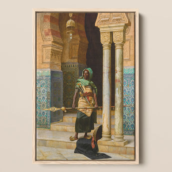 Nubian Guard - Ludwig Deutsch Orientalism Art Print / Canvas, 12x18’’ / 31x46cm / Natural Frame, Posters Prints & Visual Artwork, Toby Leon
