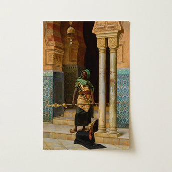 Nubian Guard - Ludwig Deutsch Orientalism Art Print / Canvas, 12x18’’ / 31x46cm / Unframed / no Border, Posters Prints & Visual Artwork,