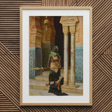 Nubian Guard - Ludwig Deutsch Orientalism Art Print / Canvas Framed Man Traditional Attire Ornate Columns, Prints