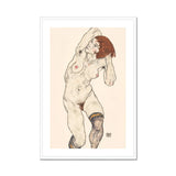 Nude in Black Stockings - Egon Schiele Art Print, Apologize Provide Description Artwork Adult Nudity