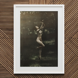 Nude Dancer with Aulos - Arnold Genthe Art Print / Canvas, Nude Dancer, Arnold Genthe’s Nude, Genthe’s Nude Dancer, Left Knee Folds, Arnold