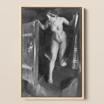 Nude Girl in Doorway - Anders Zorn Art Print / Canvas, 12x18’’ / 31x46cm / Natural Frame, Posters Prints & Visual Artwork, Toby Leon