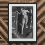 Nude Girl in Doorway - Anders Zorn Art Print / Canvas Black-framed White-matted Charcoal Sketch Nude Figure Doorway Anders Zorn, Zorn