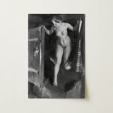Nude Girl in Doorway - Anders Zorn Art Print / Canvas Black-and-white Oil Painting Female Figure Interior, Paints, Hometown’s Bathing