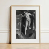 Nude Girl in Doorway - Anders Zorn Art Print / Canvas Minimalist Wooden-framed Black-and-white Figure Expressive, Paints, Hometown’s