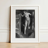 Nude Girl in Doorway - Anders Zorn Art Print / Canvas White-framed Black-and-white Figure Open Wooden, Paints, Hometown’s Bathing Ritual,