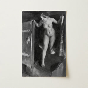 Nude Girl in Doorway - Anders Zorn Art Print / Canvas, Anders Zorn, Anders Zorn Paints, Hometown’s Bathing Ritual, Dalecarlian Bather
