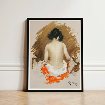 Nude Japanese Woman - William Merritt Chase Art Print / Canvas Black-framed Stylized Painting Profile Dark, Chase’s Bold Exploration, Prints