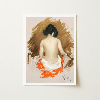 Nude Japanese Woman - William Merritt Chase Art Print / Canvas Framed Dark Hair Expressive Impressionistic, Chase’s Bold Exploration, Prints