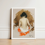 Nude Japanese Woman - William Merritt Chase Art Print / Canvas Framed Artwork Seated Viewer Draped Vibrant, Chase’s Bold Exploration, Prints